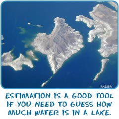 Estimation is a good tool if you need to guess how much water is in a lake.