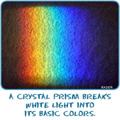A crystal prism breaks white light into its basic components.