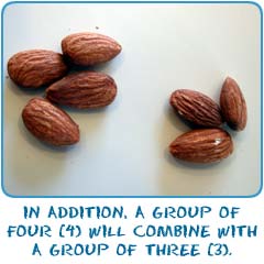 In addition, a group of three will combine with a group of four.